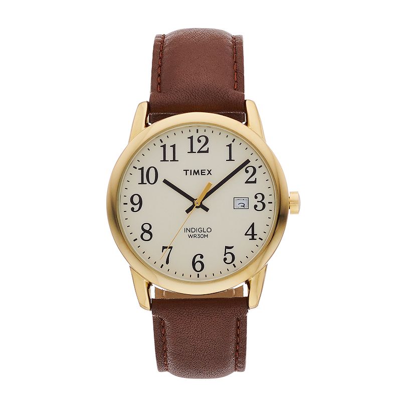 Timex® Men's Easy Reader Leather Watch - TW2P75800JT, Size: Medium, Brown