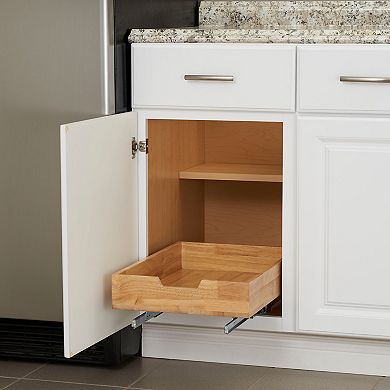 Household Essentials Wood 1-Tier 14.5-inch Wide Sliding Under Cabinet Organizer