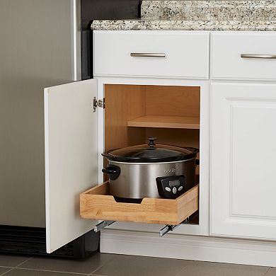 Household Essentials Wood 1-Tier 14.5-inch Wide Sliding Under Cabinet Organizer