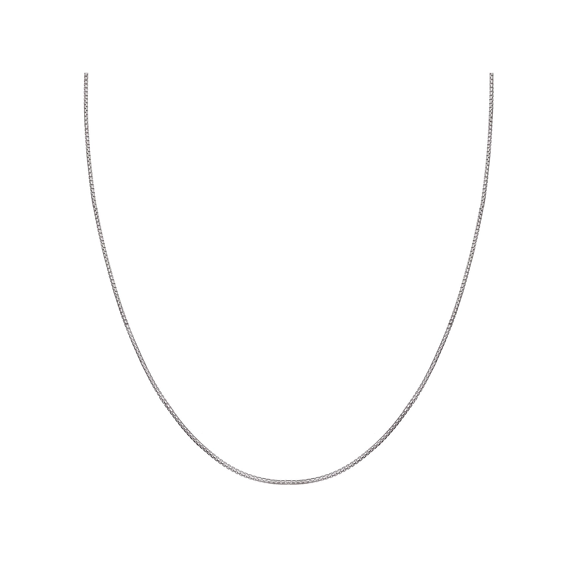 PRIMROSE Sterling Silver Round Box Chain Necklace, Womens, Size: 18