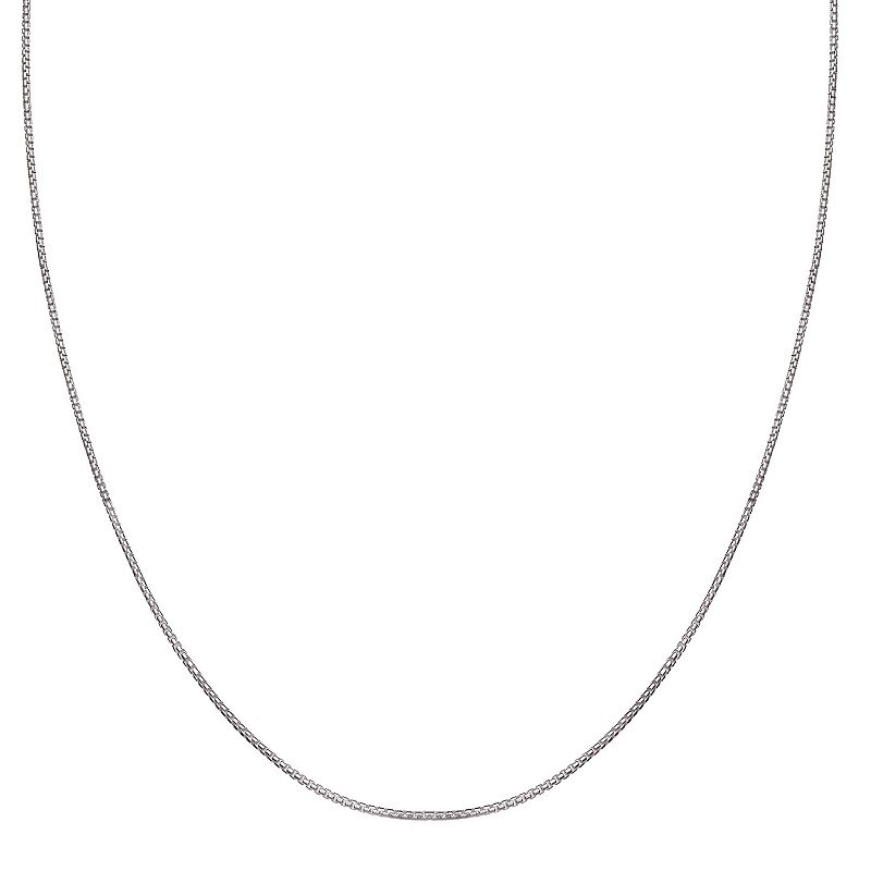PRIMROSE Sterling Silver Round Box Chain Necklace, Womens, Size: 18