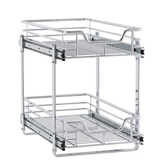 Household Essentials 2 tier 11.5-inch Wide Dual Sliding Under Cabinet Organizer