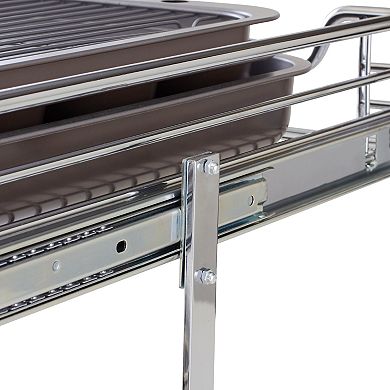 Household Essentials 2-Tier 11.5-inch Wide Dual Sliding Under Cabinet Organizer