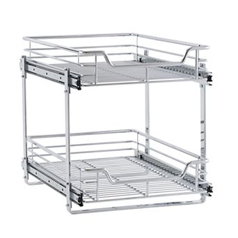 Household Essentials 2 tier 14.5-inch Wide Dual Sliding Under Cabinet Organizer