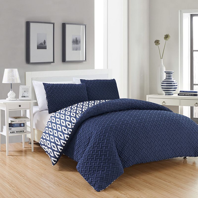 73186573 Ora 7-piece Comforter Bedding Set, Blue, King sku 73186573