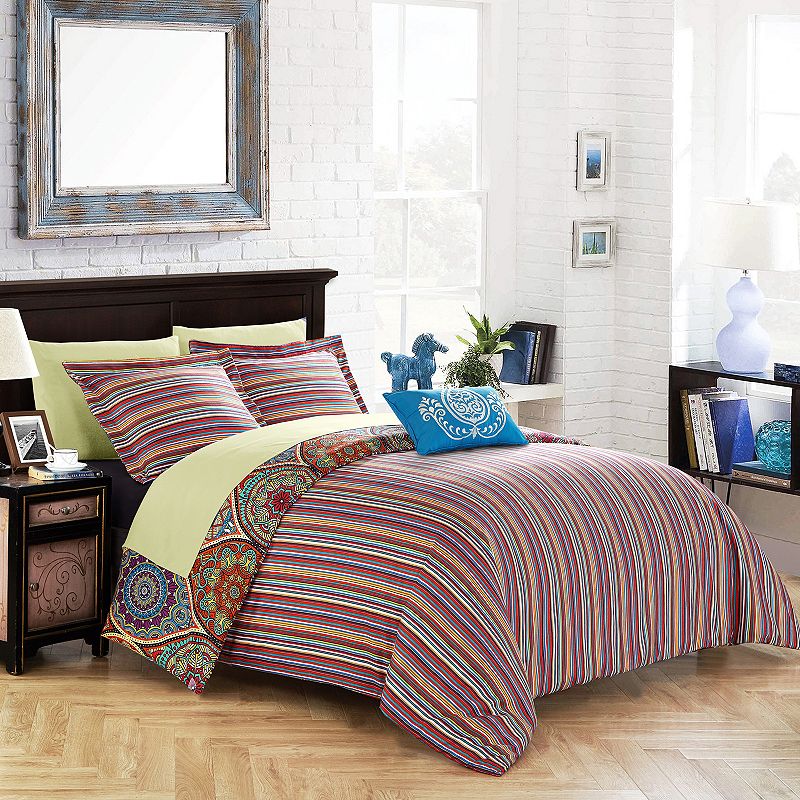 20818959 Chic Home Chennai Comforter Bedding Set, Red, King sku 20818959