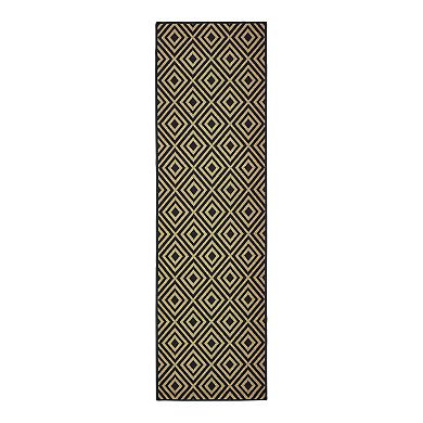 StyleHaven Mainland Diamond Panel Geometric Indoor Outdoor Rug