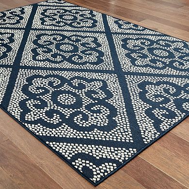 StyleHaven Mainland Medallion Panel Indoor Outdoor Rug