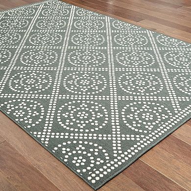 StyleHaven Mainland Lattice Geometric Indoor Outdoor Rug