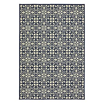 StyleHaven Mainland Ornate Tiles Indoor Outdoor Rug