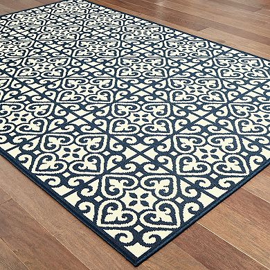 StyleHaven Mainland Ornate Tiles Indoor Outdoor Rug