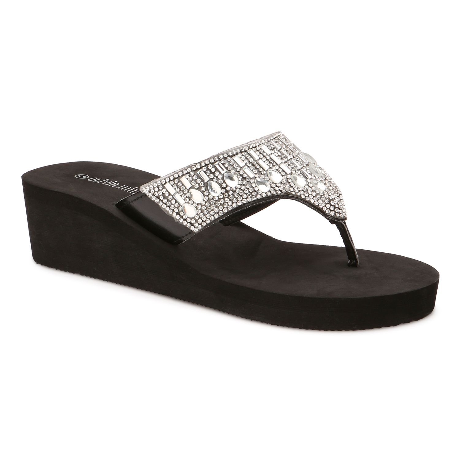 olivia miller jewel wedge flip flop