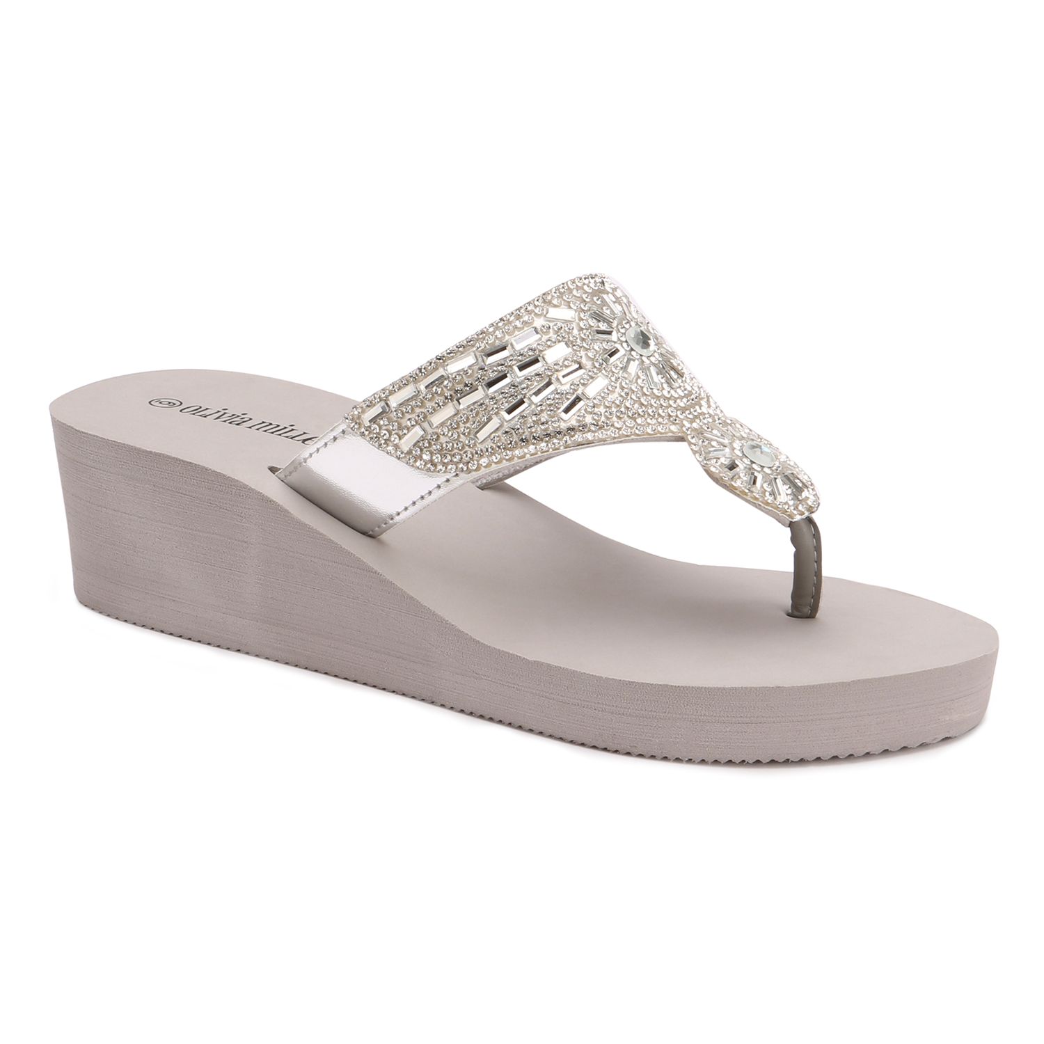 olivia miller jewel wedge flip flop