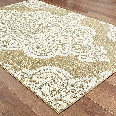StyleHaven Mainland Medallion Lace Indoor Outdoor Rug