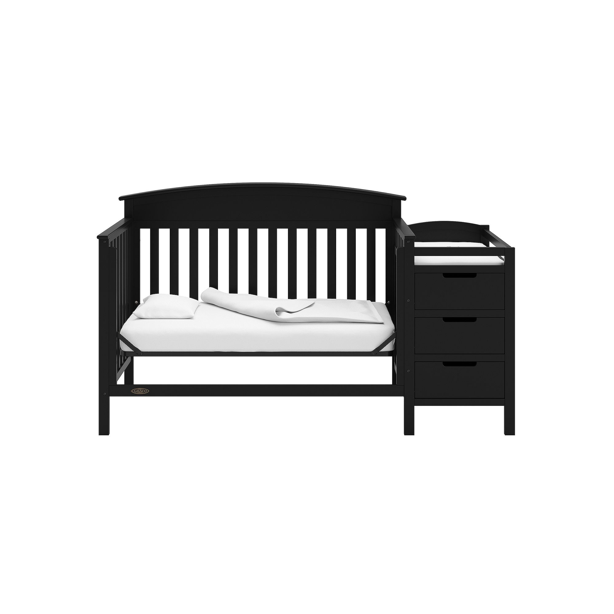 Graco Benton 5-in-1 Convertible Crib & Changer, Black