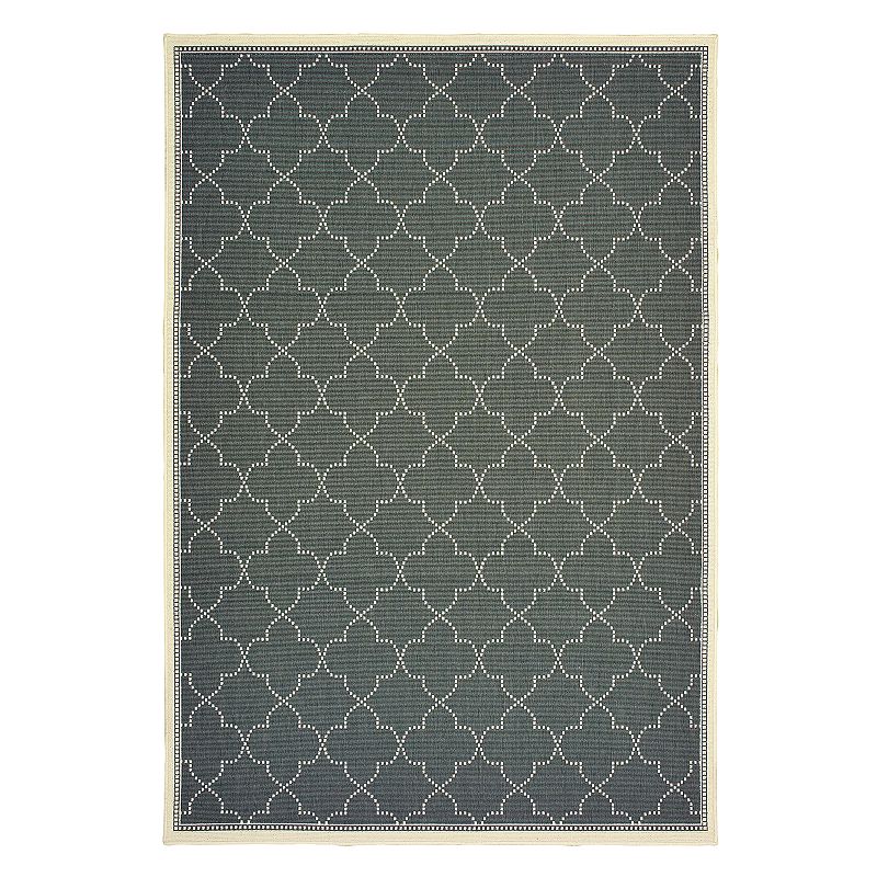 StyleHaven Mainland Moroccan Lattice Indoor Outdoor Rug, Grey, 8X11 Ft