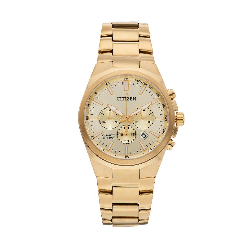 Citizen Men's Stainless Steel Chronograph Watch - AN8172-53P, Size: Large, Gold Tone