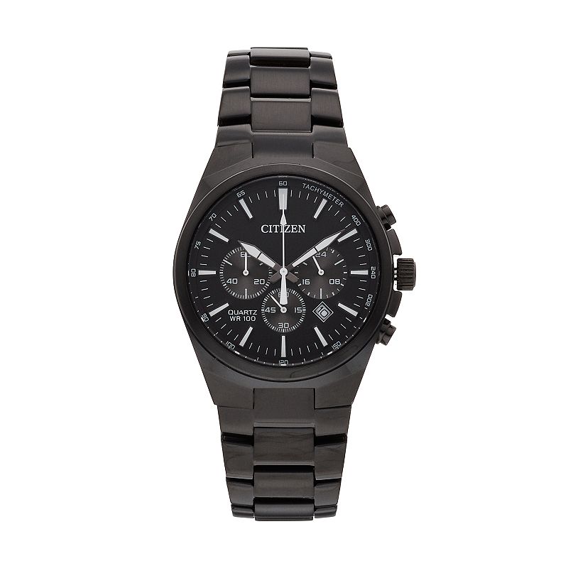 Citizen Men's Stainless Steel Chronograph Watch - AN8175-55E, Size: Large, Black