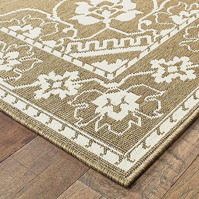 StyleHaven Mainland Traditional Framed Medallion Indoor Outdoor Rug