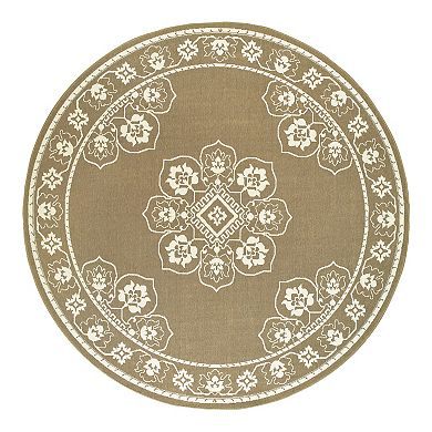 StyleHaven Mainland Traditional Framed Medallion Indoor Outdoor Rug