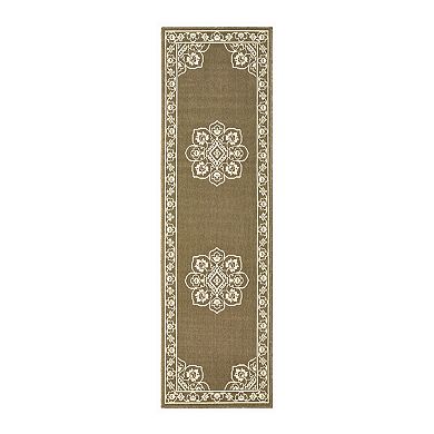 StyleHaven Mainland Traditional Framed Medallion Indoor Outdoor Rug