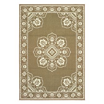 StyleHaven Mainland Traditional Framed Medallion Indoor Outdoor Rug