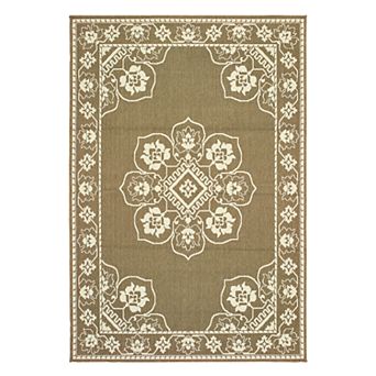 StyleHaven Mainland Traditional Framed Medallion Indoor Outdoor Rug
