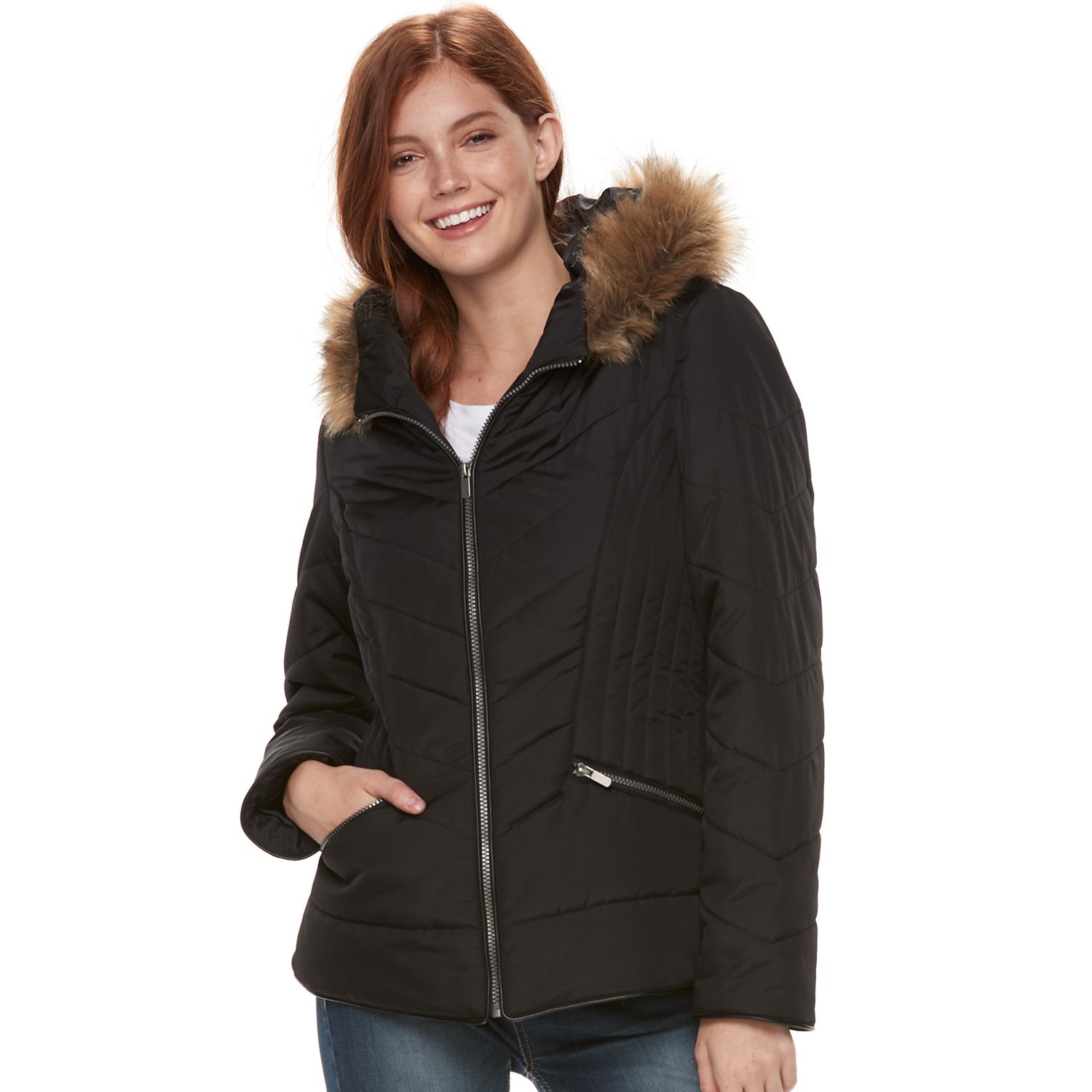 pink short puffer jacket