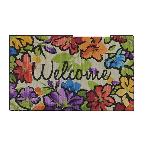 Mohawk Home Water Garden Floral Welcome Rubber Doormat 18 X 30