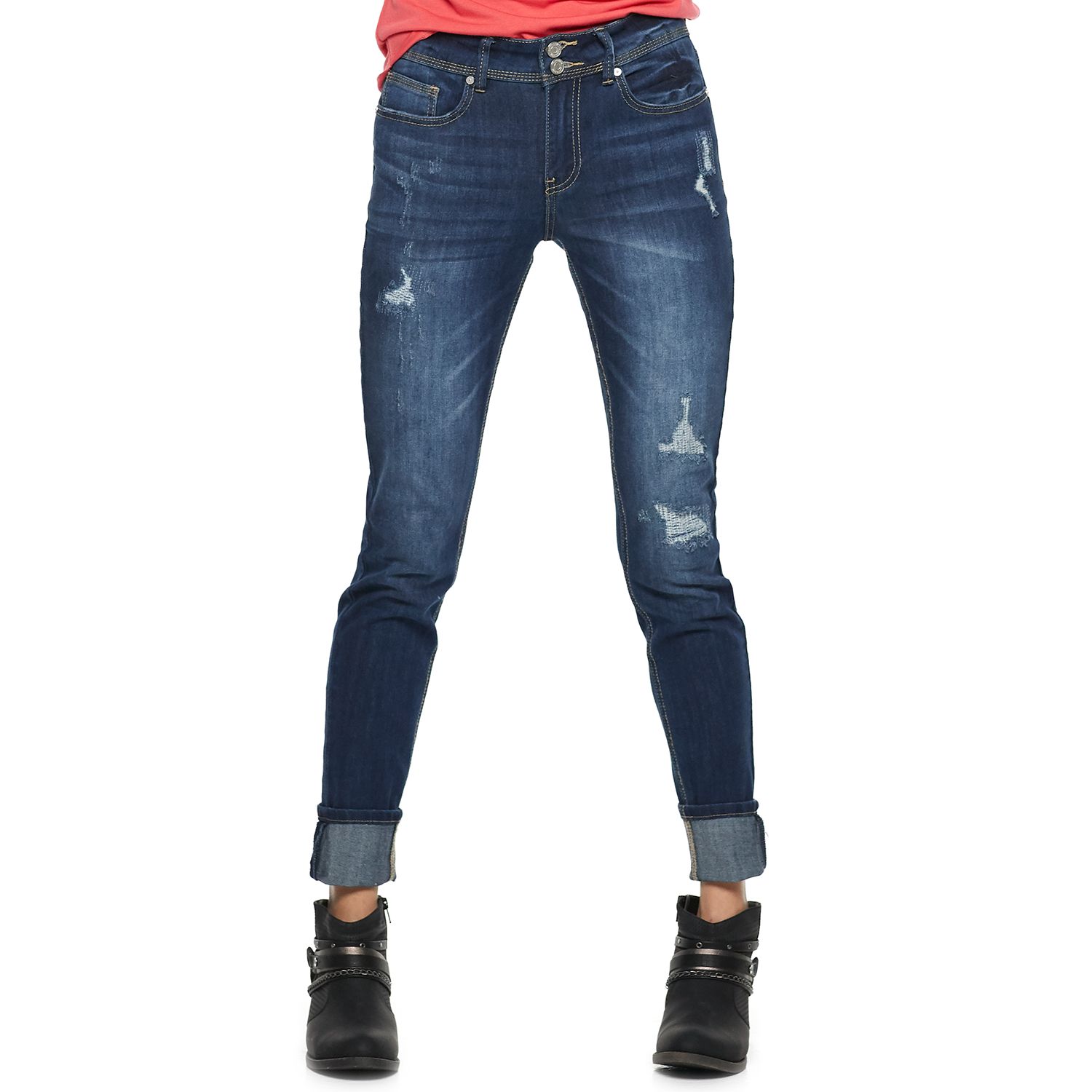 indigo rein jeans mid rise ankle