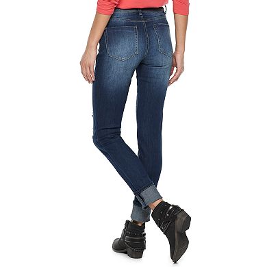 Juniors' Indigo Rein Mid-Rise Roll-Cuff Ankle Skinny Jeans 