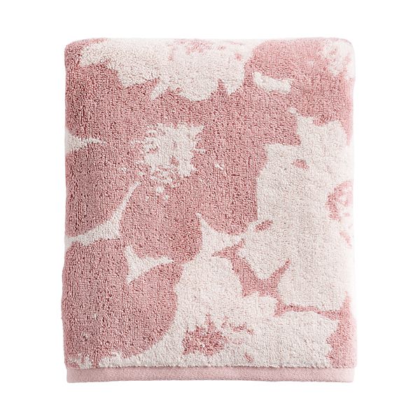 Pink floral best sale bath towels