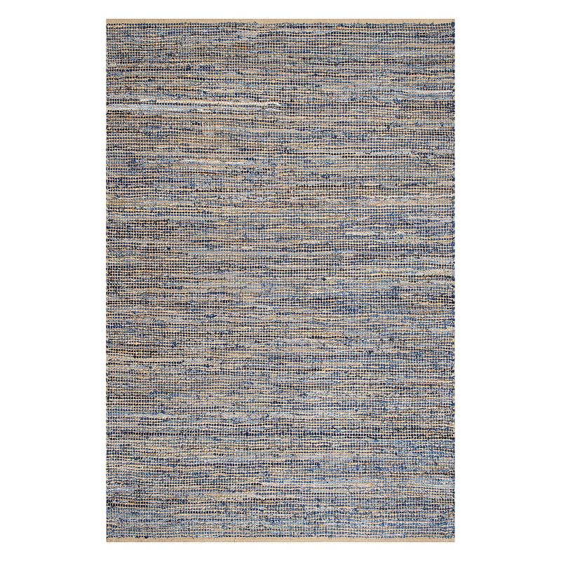 nuLOOM nuLOOM Flatweave Vernell Jute Area Rug, Blue, 6X9 Ft