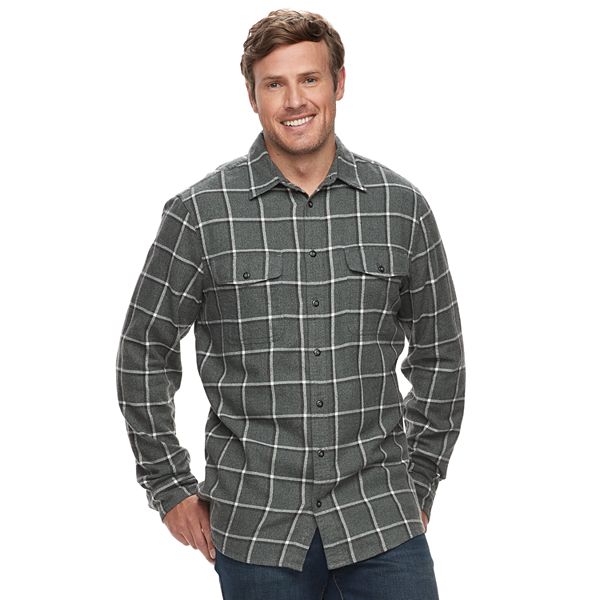 Men's Sonoma Big & Tall The Supersoft Flannel Button Front Long Sleeve Shirt 