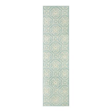 StyleHaven Belize Pastel Trellis Medallion Indoor Outdoor Rug