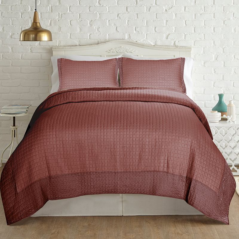 UPC 645470198989 product image for PCT Home collection Velvet Frame Quilt Set, Dark Brown | upcitemdb.com
