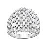 Sterling Silver Cubic Zirconia Baguette Dome Ring