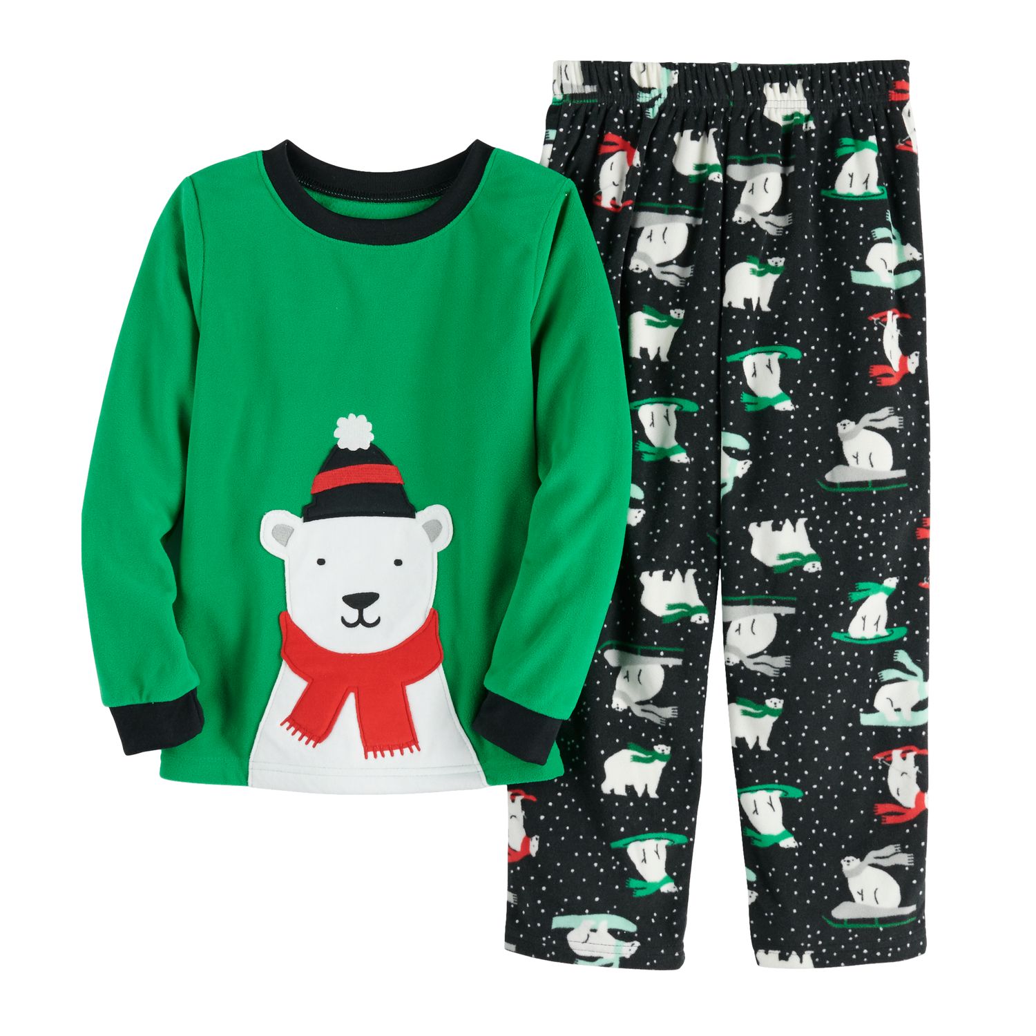 carter's polar bear fleece pajamas