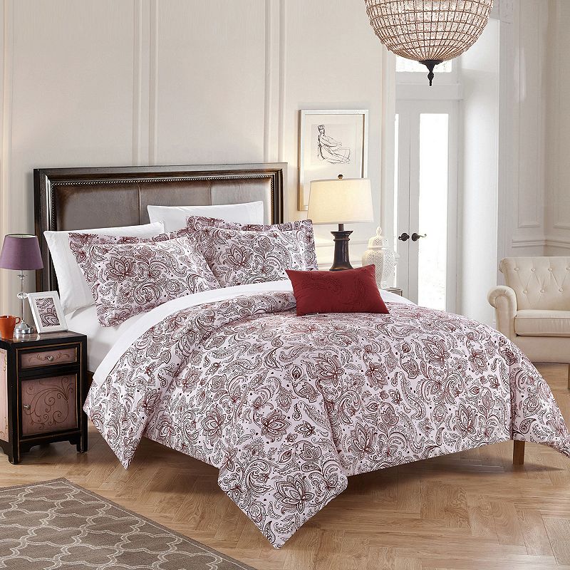 76636169 Regents Park Duvet Cover Set, Light Red, Twin sku 76636169