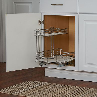 Household Essentials Design Trend Standard Depth 2-Tier 11.5-inch Wide Sliding Under Sink Organizer
