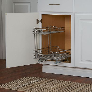 Household Essentials Design Trend Standard Depth 2-Tier 11.5-inch Wide Sliding Under Sink Organizer