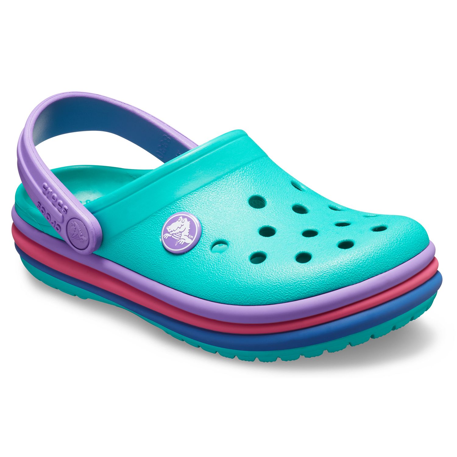 crocs with rainbow letters