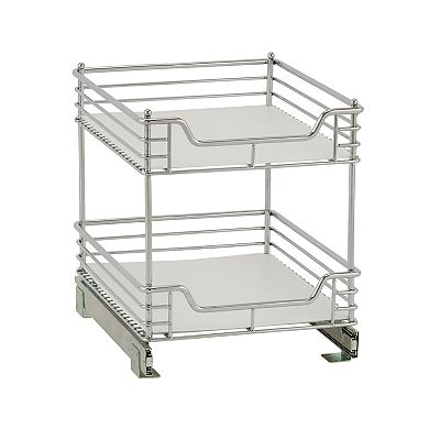 Household Essentials Design Trend Standard Depth 2-Tier 14.5-inch Wide Sliding Under Cabinet Organizer