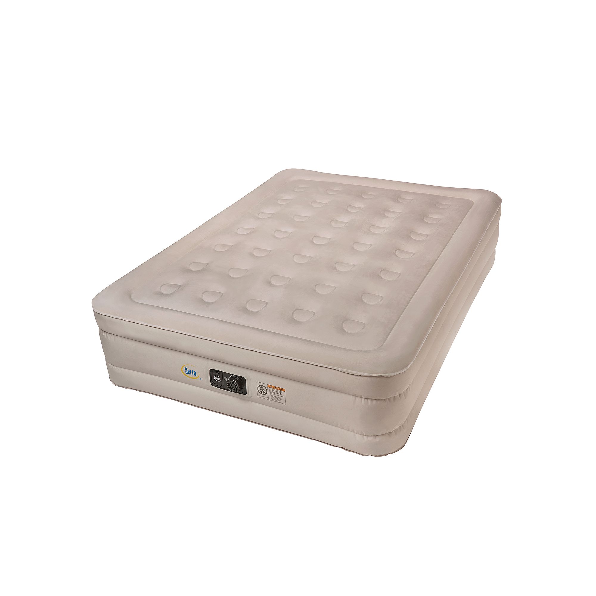 Serta® 18-in Queen Air Mattress & Internal Pump, Beig/Green