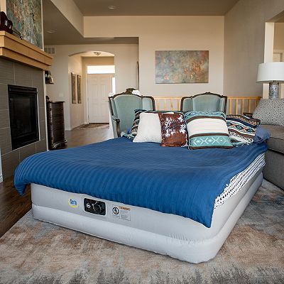 Serta 18 inch Queen Air Mattress with Internal AC Pump and NeverFlat Fabric Plush Top