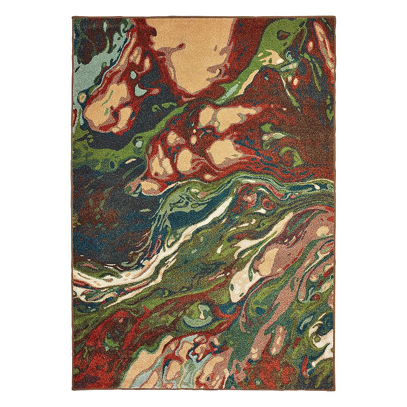 StyleHaven Damien Organic Abstract Rug, Red/Coppr, 6.5X9.5 Ft