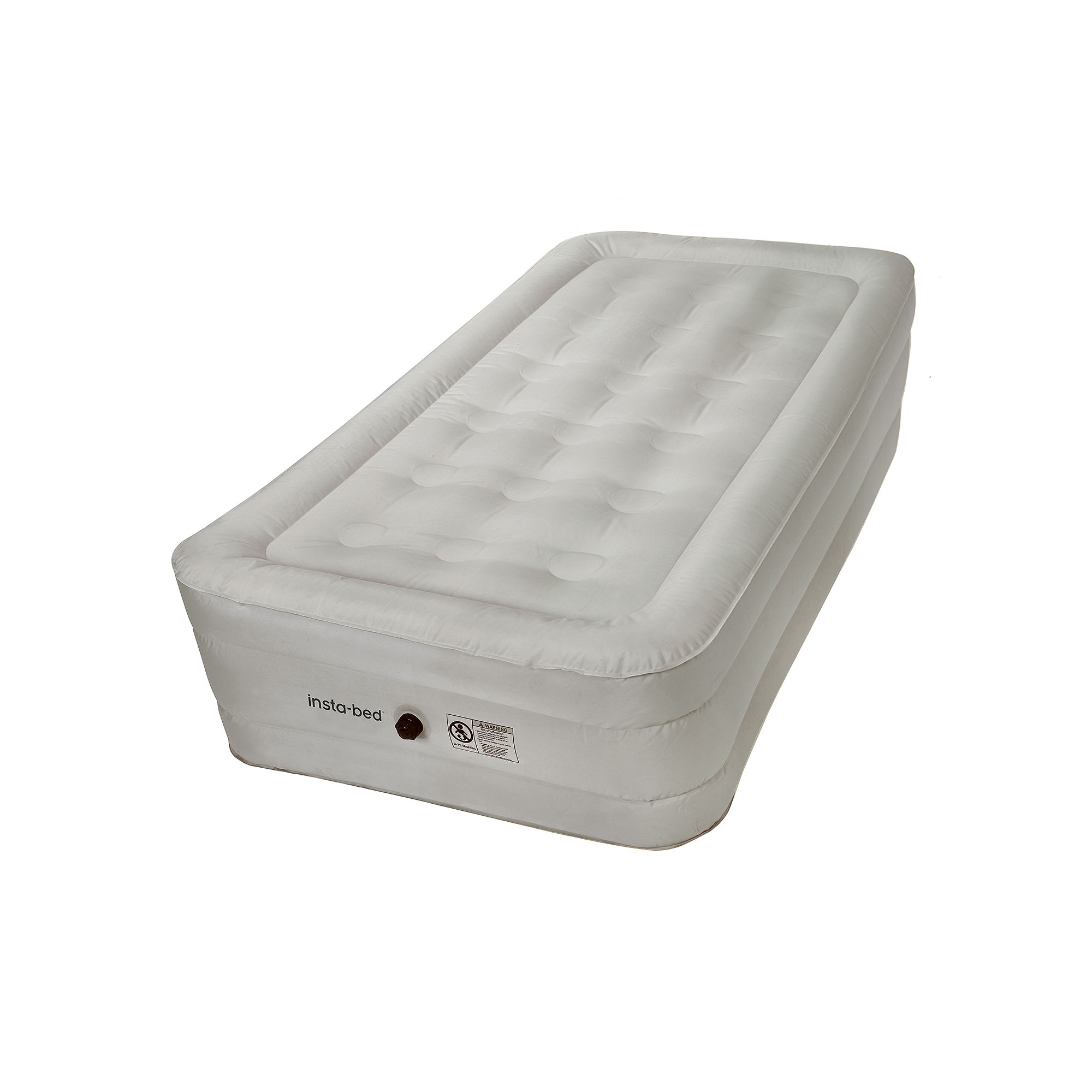 Insta-Bed 14-inch Air Mattress & External Pump, Size: Queen, Beig/Green