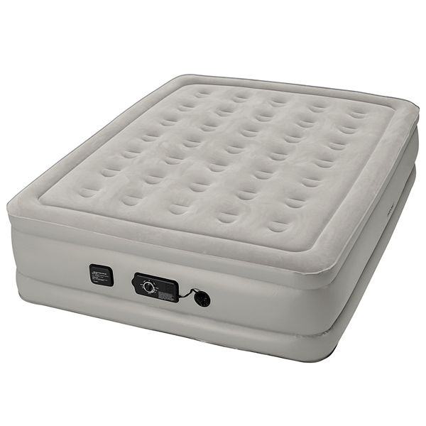 InstaBed Raised 19in Queen Air Mattress & Internal Never Flat Pump