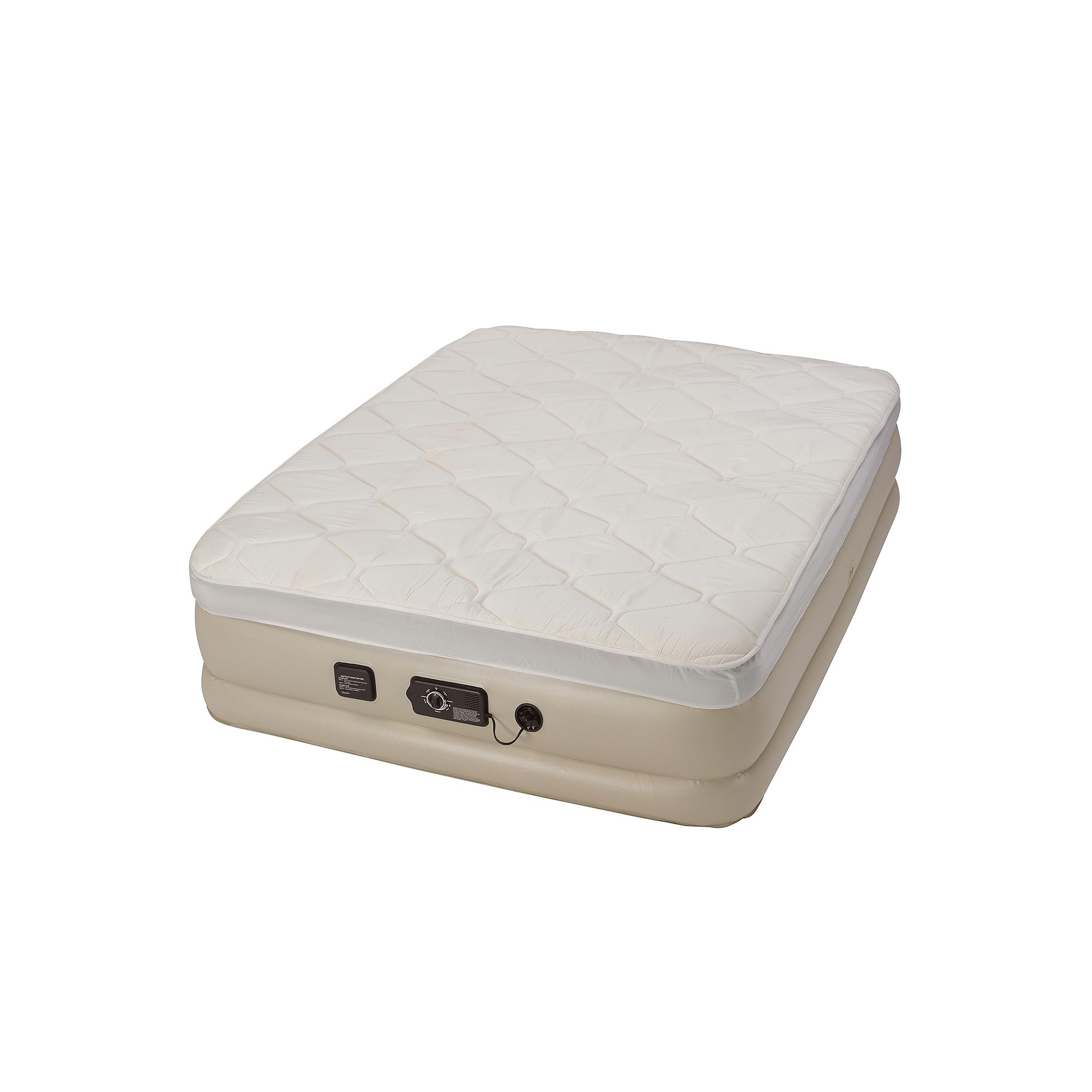 Serta® Raised 18-in Queen Pillow Air Mattress & Internal Never Flat Pump, 