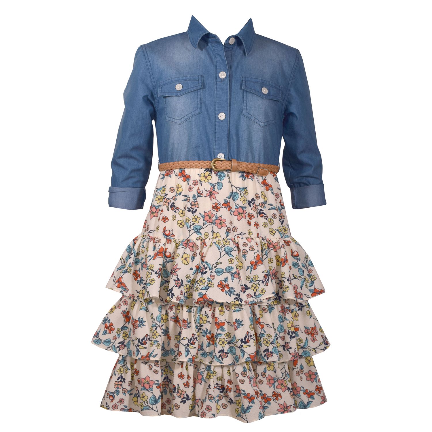 denim floral dress